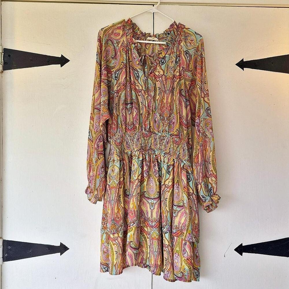 Easel plus size pastel paisley dress